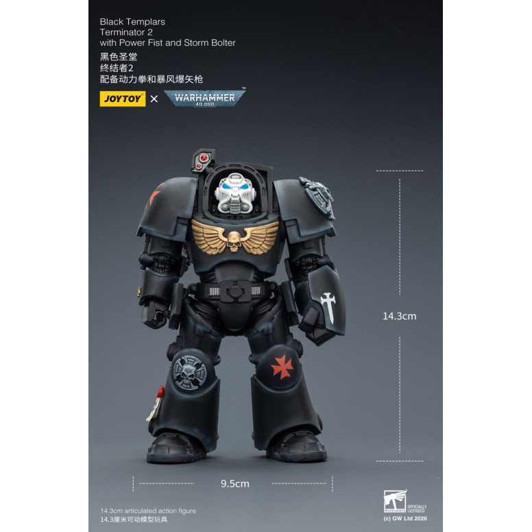 JoyToy Space Marines - Black Templars -Terminator 2 con Power Fist e Storm Bolter 1/18 - Warhammer 40K