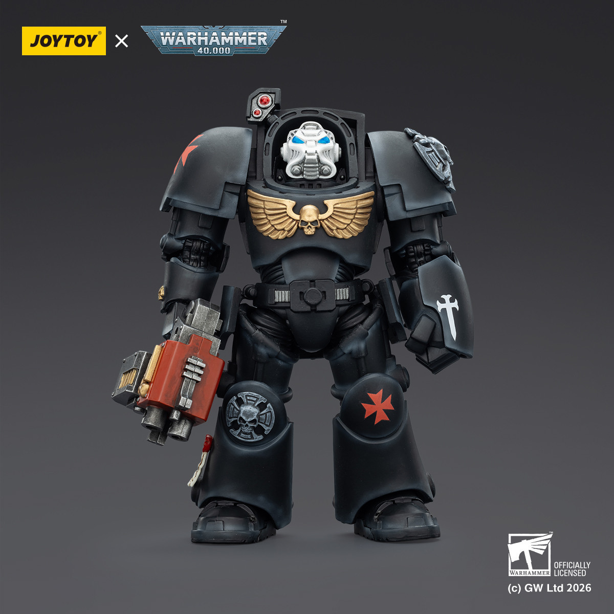 JoyToy Space Marines - Black Templars -Terminator 2 con Power Fist e Storm Bolter 1/18 - Warhammer 40K