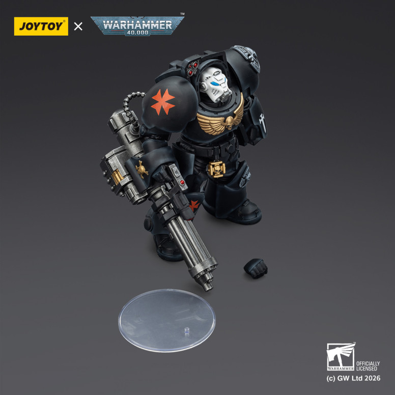JoyToy Space Marines - Black Templars - Terminator 3 con Power Fist e Cannone d'Assalto 1/18 - Warhammer 40K