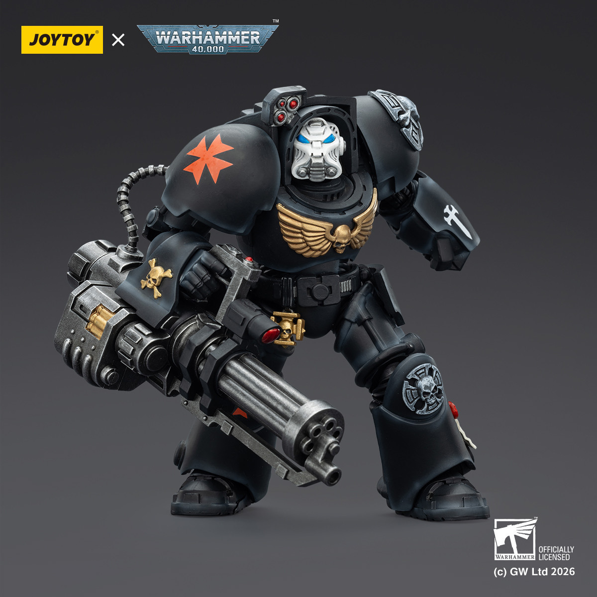 JoyToy Space Marines - Black Templars - Terminator 3 con Power Fist e Cannone d'Assalto 1/18 - Warhammer 40K