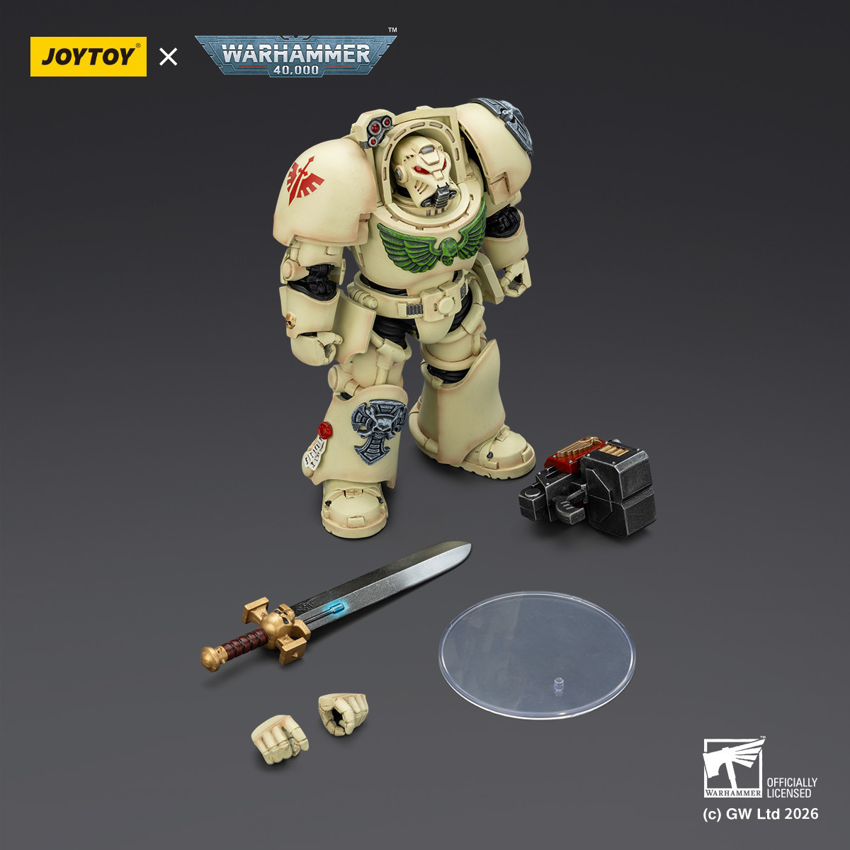 JoyToy Space Marines - Dark Angels - Deathwing Terminator 1 con Power Sword e Storm Bolter 1/18 - Warhammer 40k