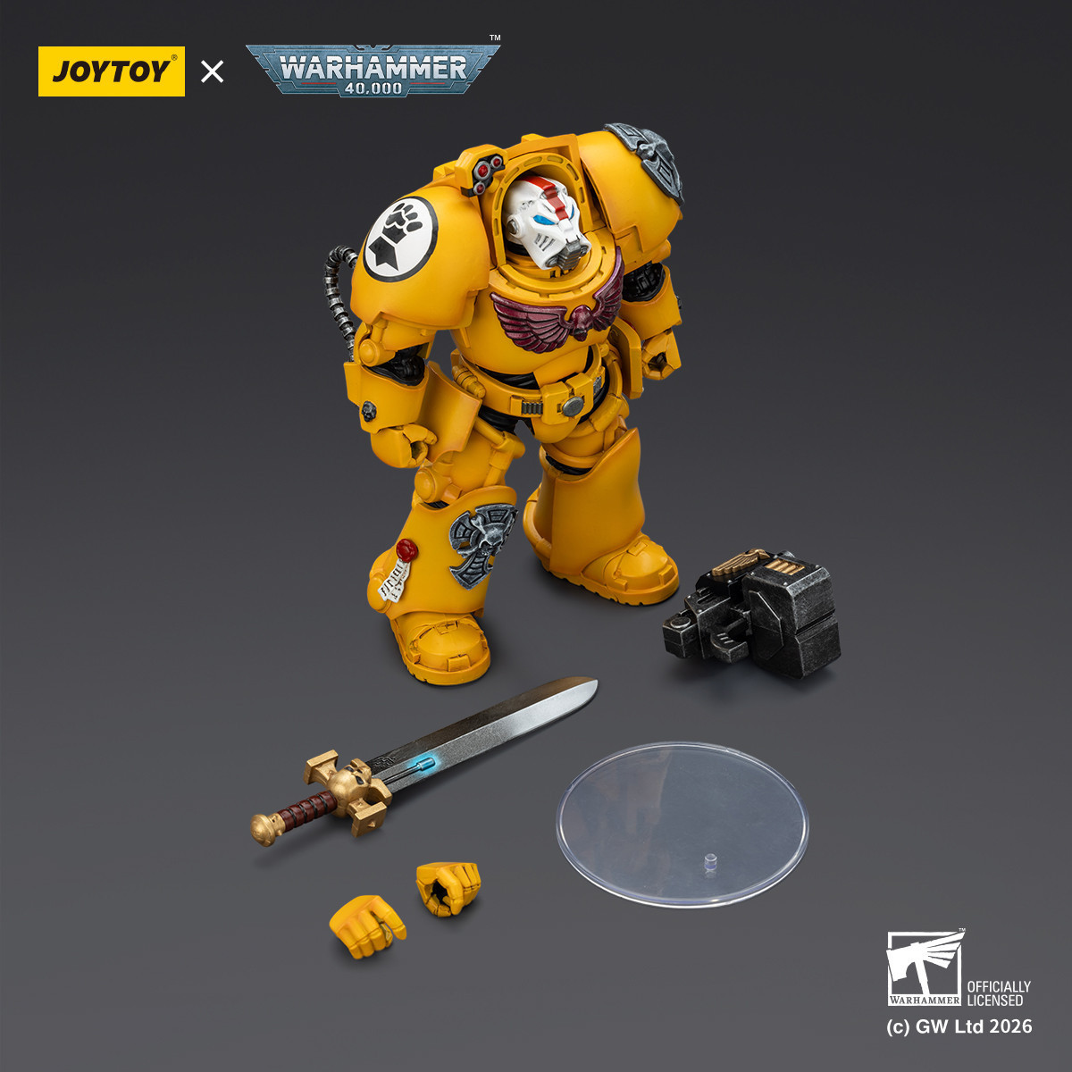 JoyToy Space Marines - Imperial Fists - Terminator 1 con Power Sword e Storm Bolter 1/18 - Warhammer 40k