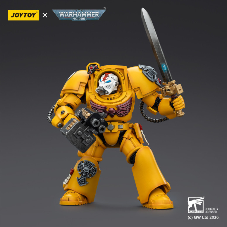 JoyToy Space Marines - Imperial Fists - Terminator 1 con Power Sword e Storm Bolter 1/18 - Warhammer 40k