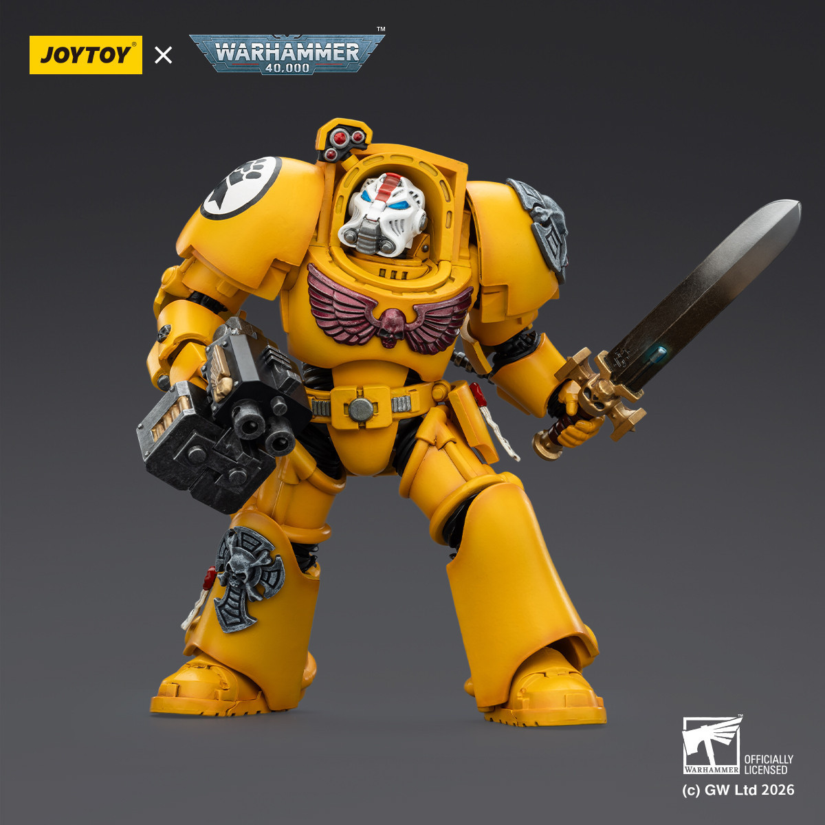 JoyToy Space Marines - Imperial Fists - Terminator 1 con Power Sword e Storm Bolter 1/18 - Warhammer 40k