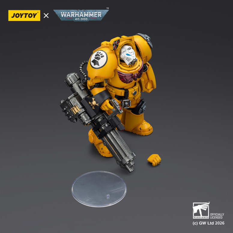 JoyToy Space Marines - Imperial Fists - Terminator 3 con Power Fist e Cannone d'Assalto 1/18 - Warhammer 40k