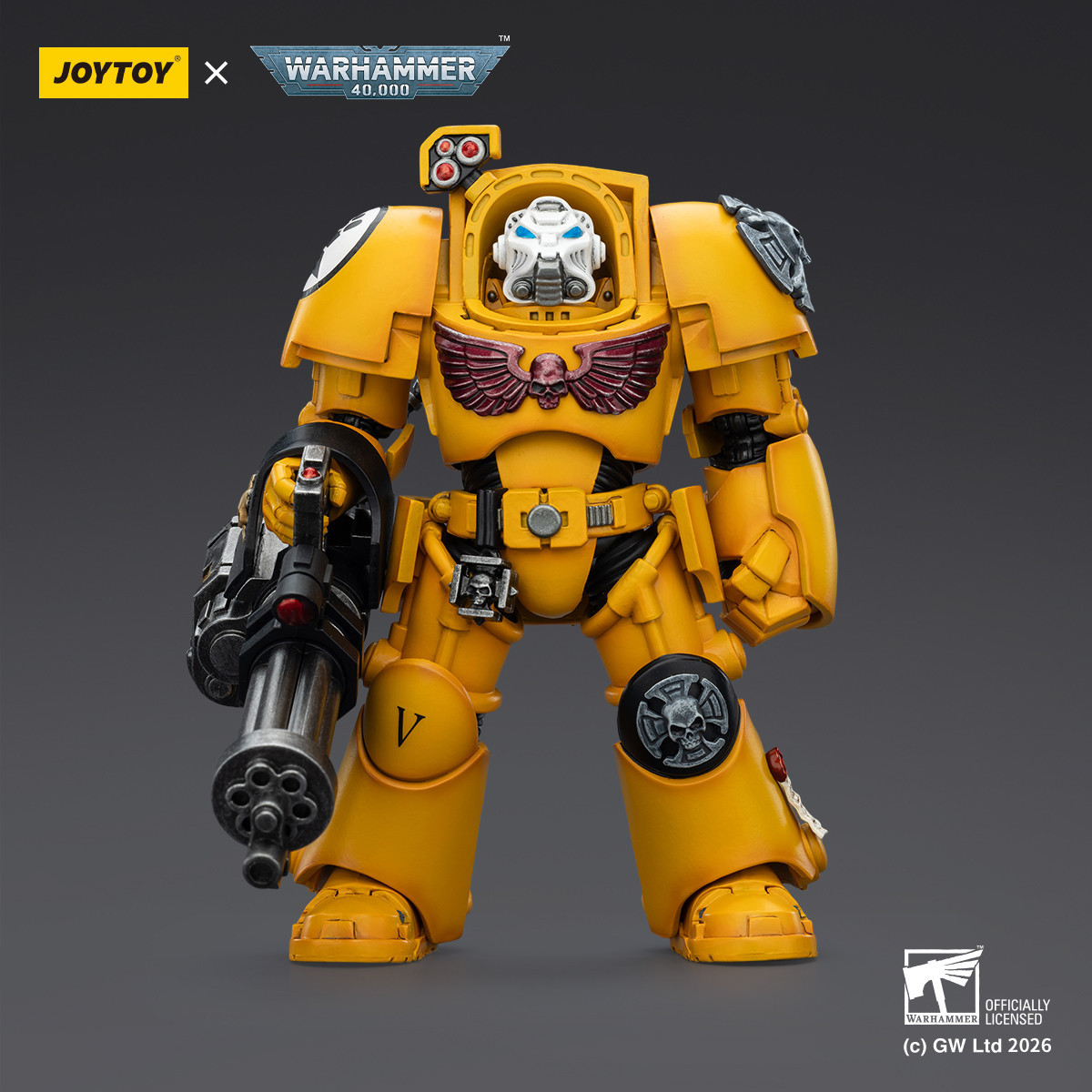 JoyToy Space Marines - Imperial Fists - Terminator 3 con Power Fist e Cannone d'Assalto 1/18 - Warhammer 40k