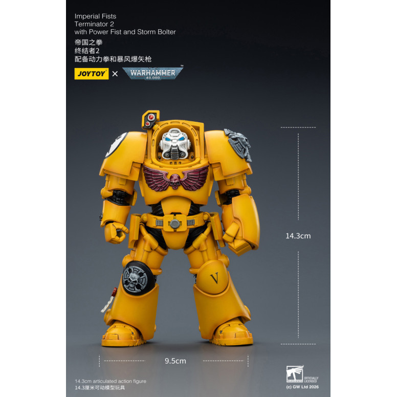 JoyToy Space Marines - Imperial Fists - Terminator 2 con Power Fist e Storm Bolter 1/18 - Warhammer 40k