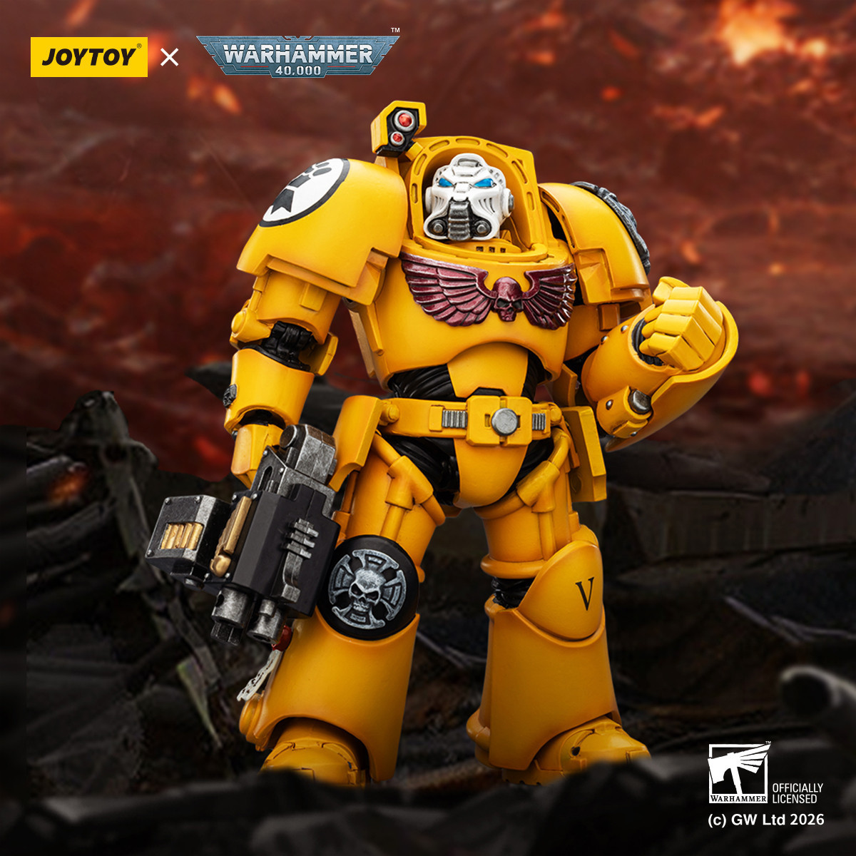 JoyToy Space Marines - Imperial Fists - Terminator 2 con Power Fist e Storm Bolter 1/18 - Warhammer 40k