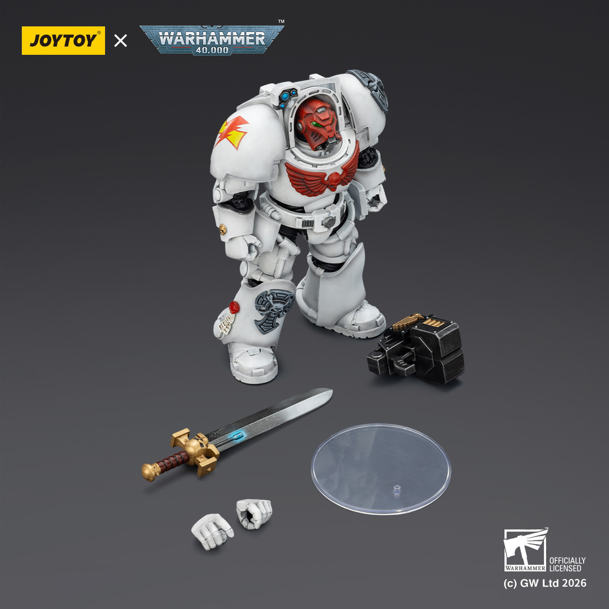 JoyToy Space Marines - White Scars - Terminator 1 con Power Sword e Storm Bolter 1/18 - Warhammer 40k