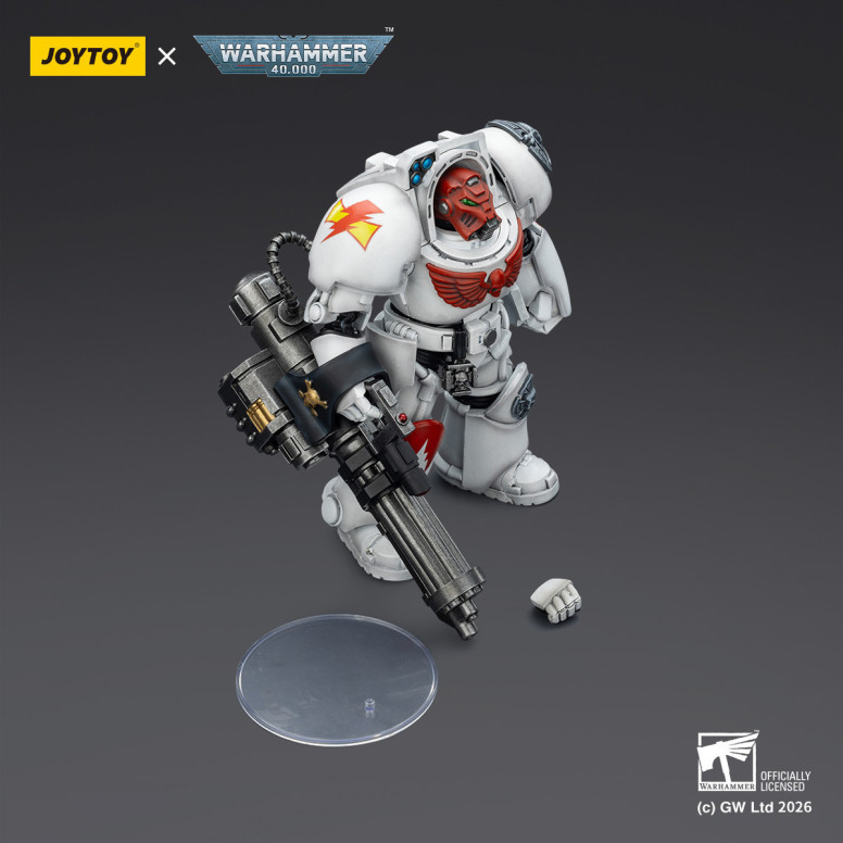 JoyToy Space Marines - White Scars - Terminator 3 con Power Fist e Cannone d'Assalto 1/18 - Warhammer 40k