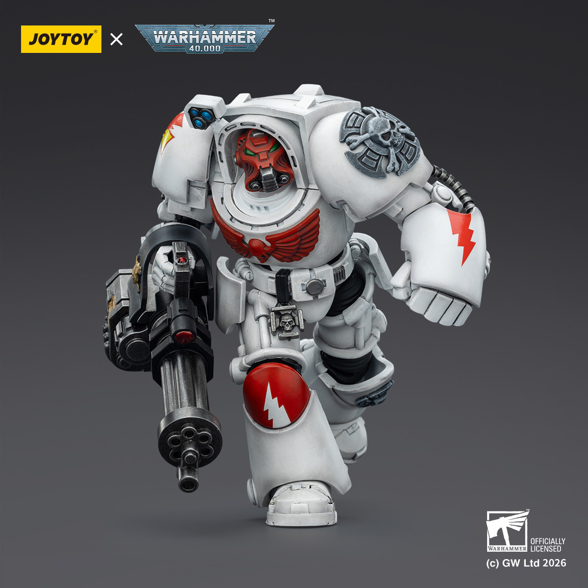 JoyToy Space Marines - White Scars - Terminator 3 con Power Fist e Cannone d'Assalto 1/18 - Warhammer 40k