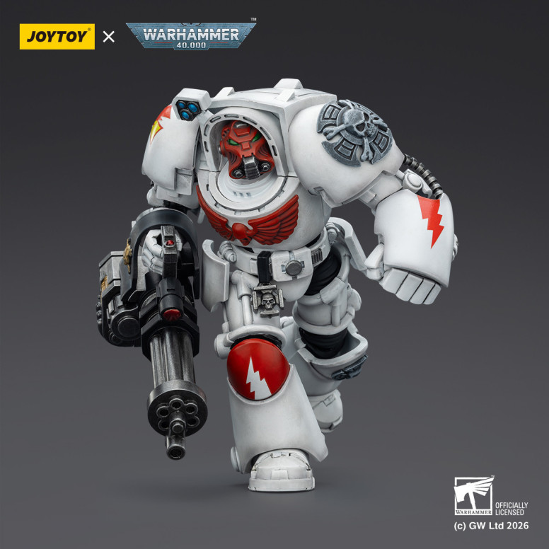 JoyToy Space Marines - White Scars - Terminator 3 con Power Fist e Cannone d'Assalto 1/18 - Warhammer 40k