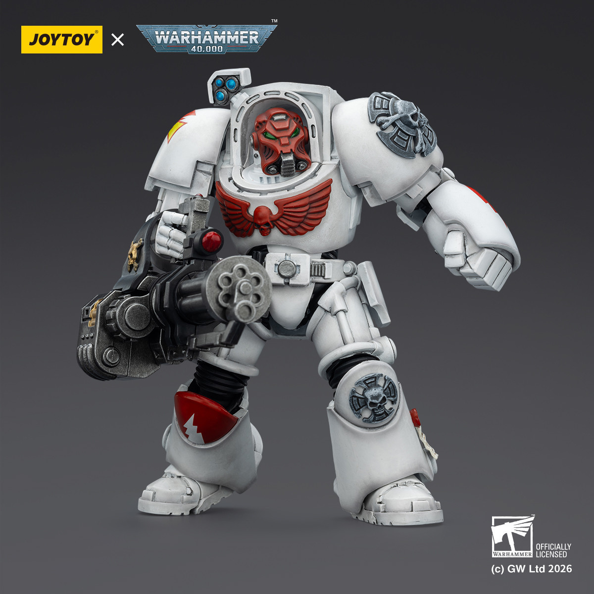 JoyToy Space Marines - White Scars - Terminator 3 con Power Fist e Cannone d'Assalto 1/18 - Warhammer 40k