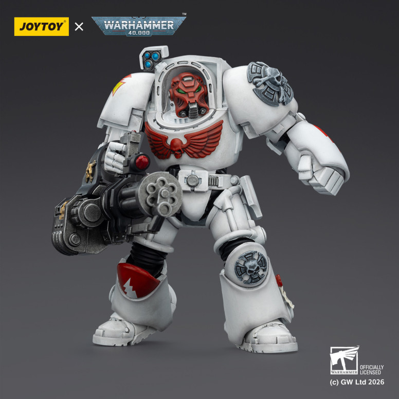 JoyToy Space Marines - White Scars - Terminator 3 con Power Fist e Cannone d'Assalto 1/18 - Warhammer 40k
