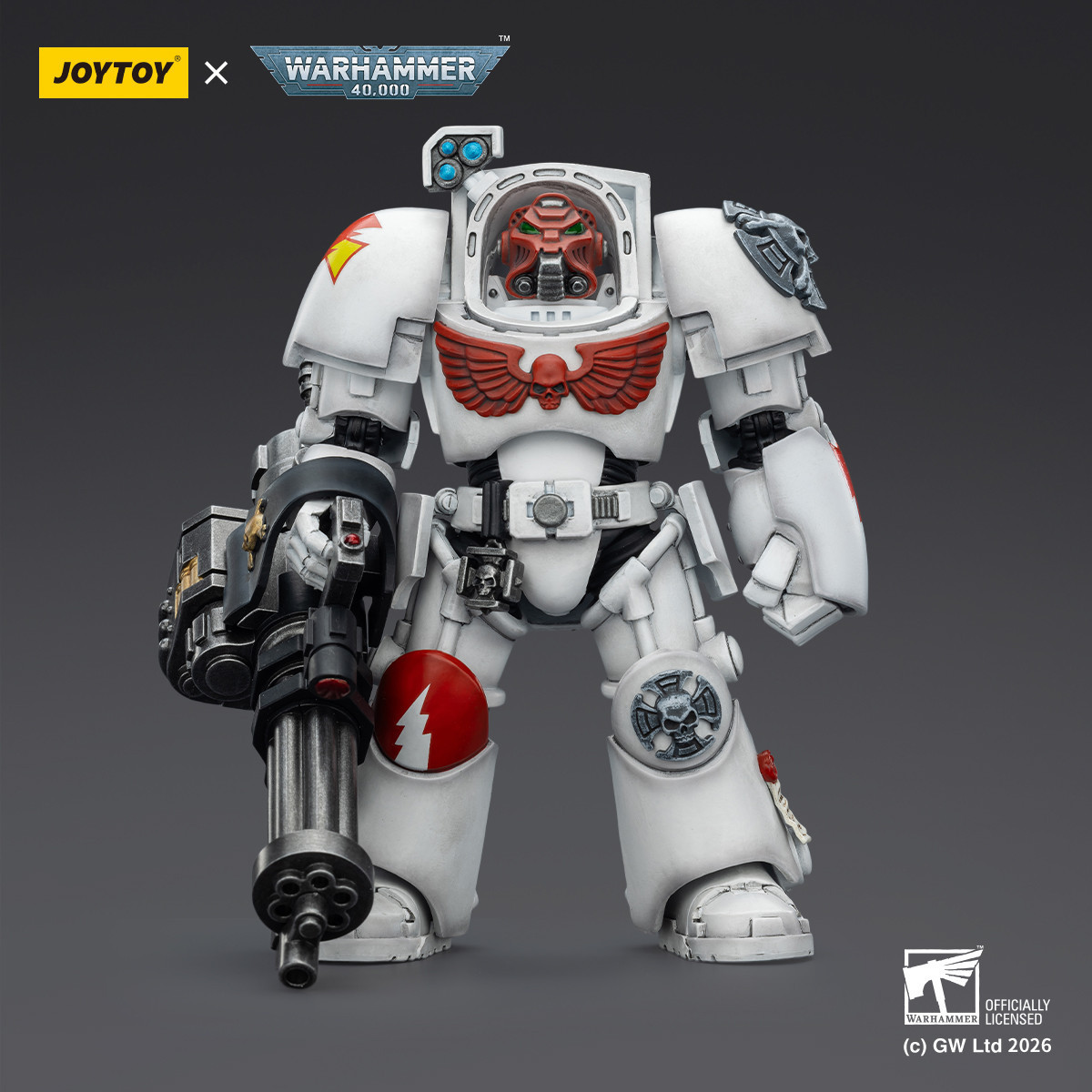 JoyToy Space Marines - White Scars - Terminator 3 con Power Fist e Cannone d'Assalto 1/18 - Warhammer 40k