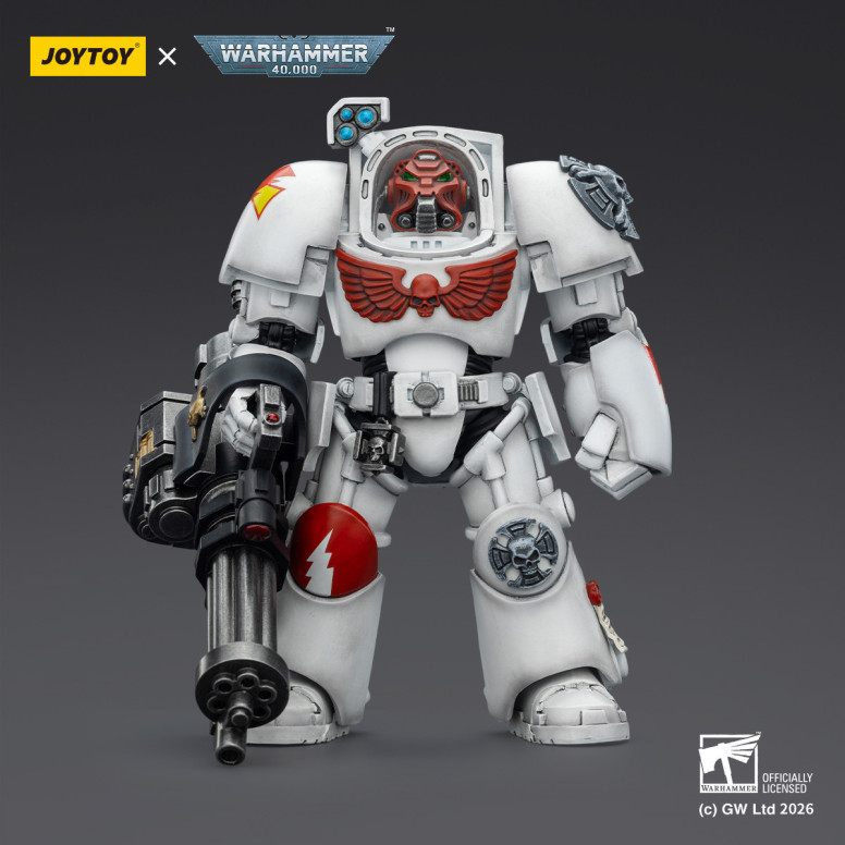 JoyToy Space Marines - White Scars - Terminator 3 con Power Fist e Cannone d'Assalto 1/18 - Warhammer 40k