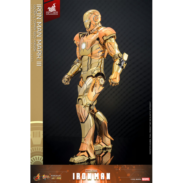 Hot Toys Marvel - Iron Man Mark III (Versione Oro e Oro Rame) Die Cast MMS 1/6 - Esclusiva Hot Toys