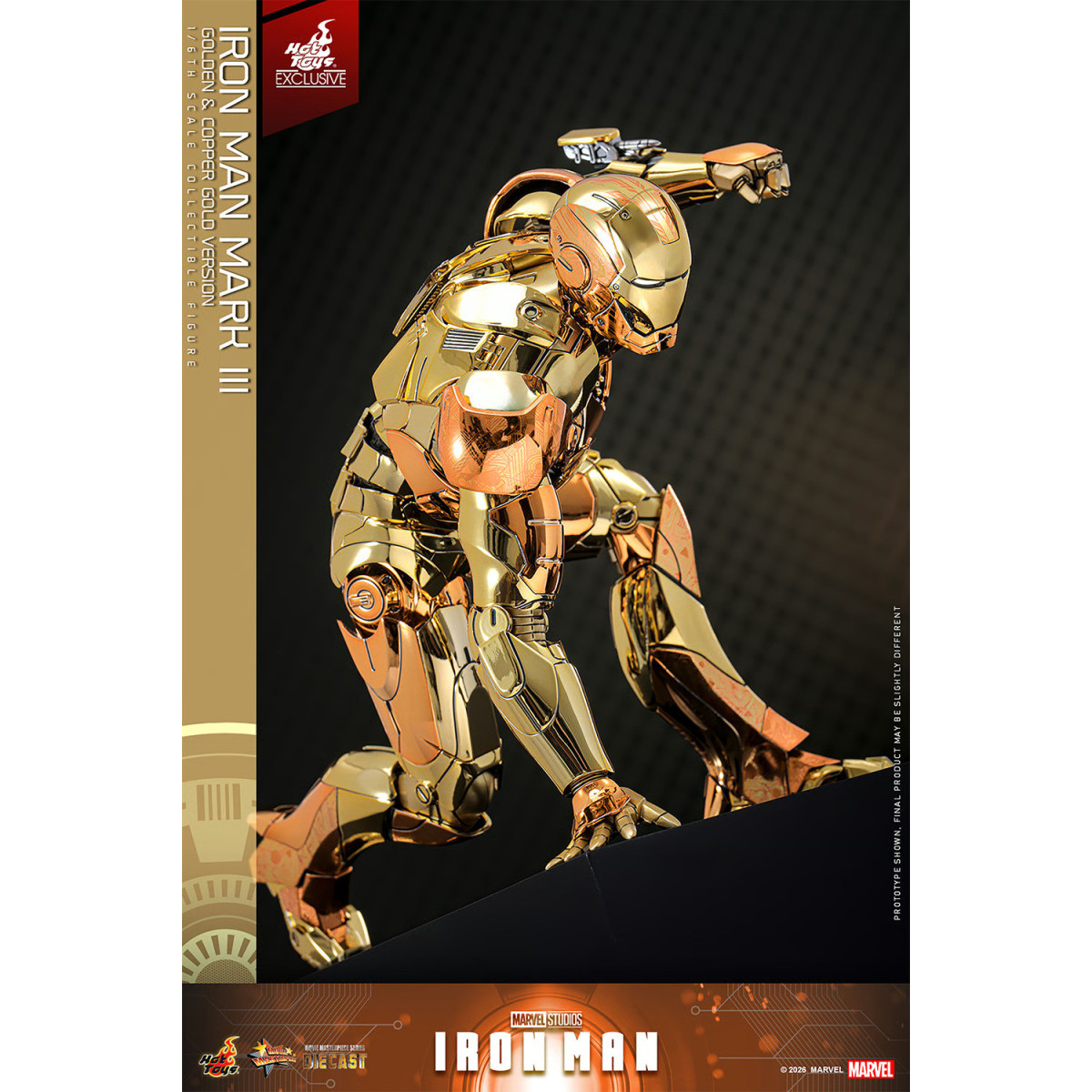 Hot Toys Marvel - Iron Man Mark III (Versione Oro e Oro Rame) Die Cast MMS 1/6 - Esclusiva Hot Toys