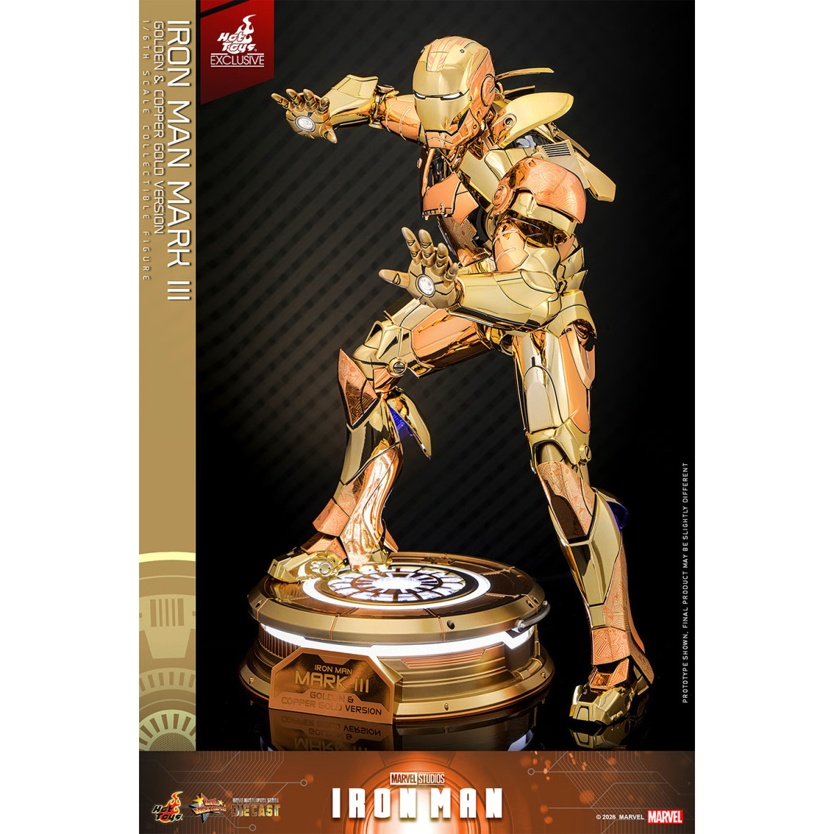 Hot Toys Marvel - Iron Man Mark III (Versione Oro e Oro Rame) Die Cast MMS 1/6 - Esclusiva Hot Toys