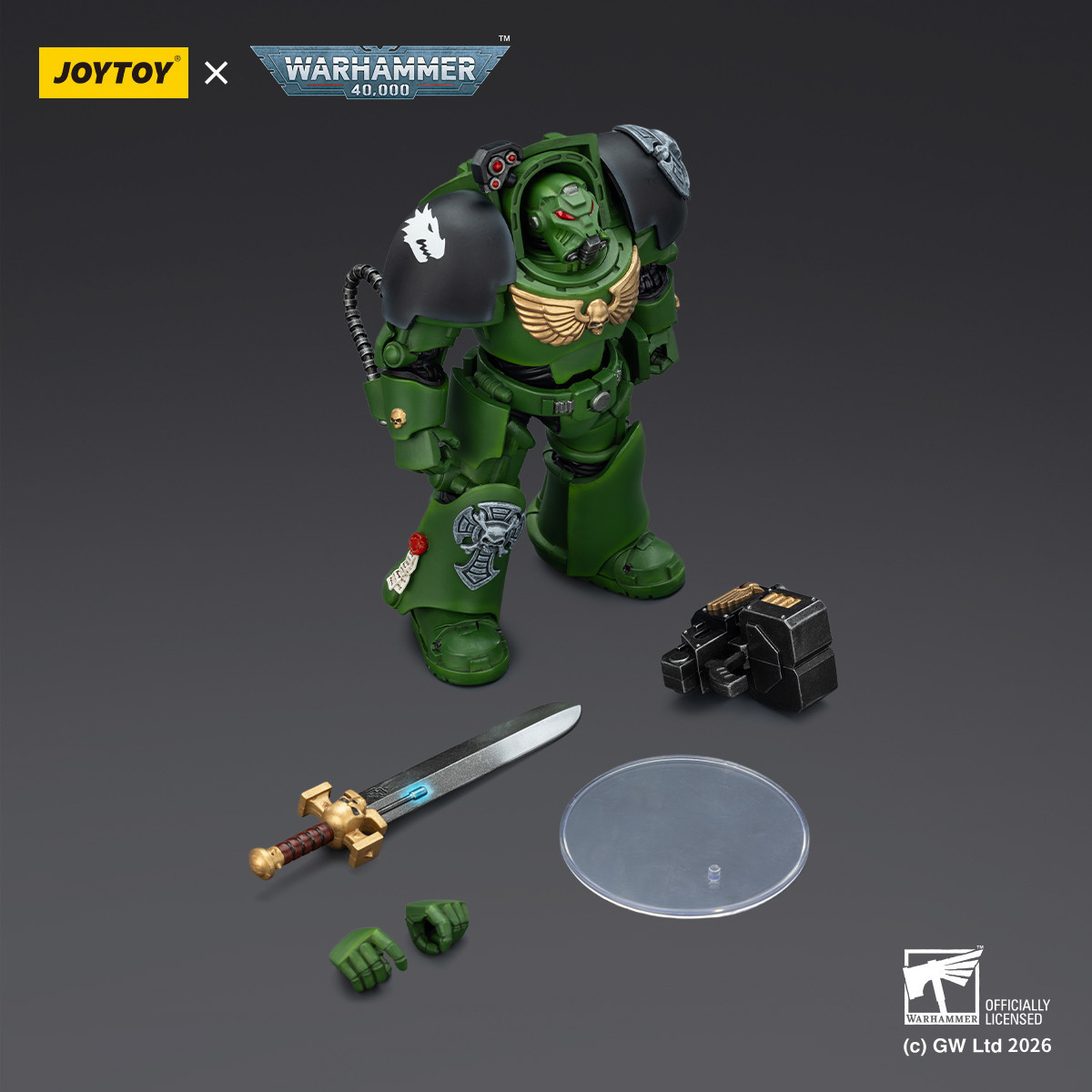JoyToy Space Marines - Salamanders - Terminator 1 con Power Sword e Storm Bolter 1/18 - Warhammer 40k
