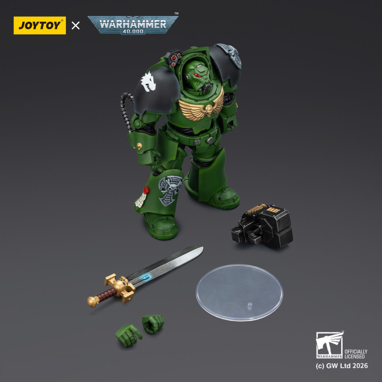 JoyToy Space Marines - Salamanders - Terminator 1 con Power Sword e Storm Bolter 1/18 - Warhammer 40k