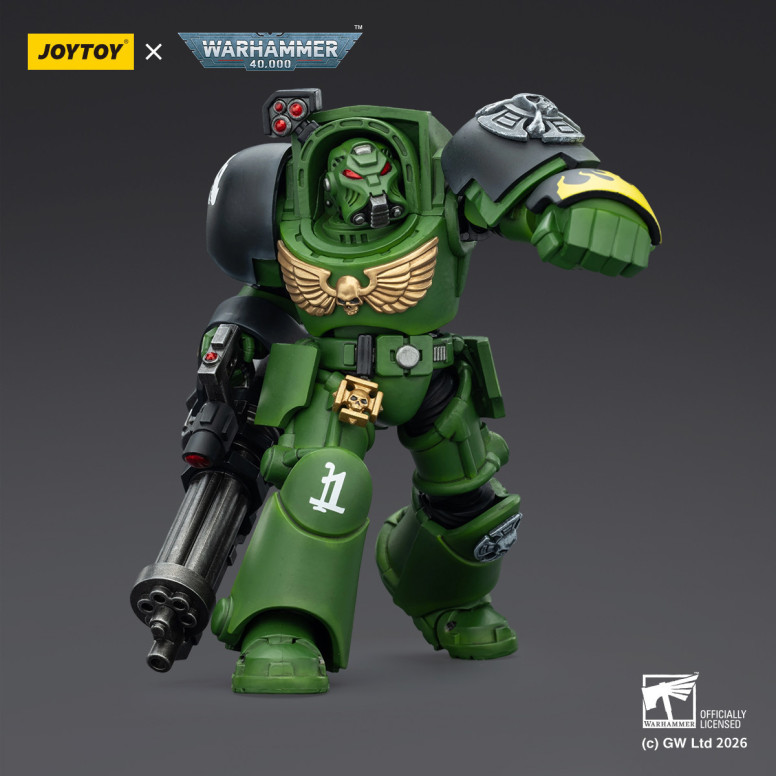 JoyToy Space Marines - Salamanders - Terminator 3 con Power Fist e Cannone d'Assalto 1/18 - Warhammer 40k
