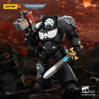 JoyToy Space Marines - Guardia Corvo - Terminator 1 con Spada di Potenza e Bolter Temporale 1/18 - Warhammer 40k