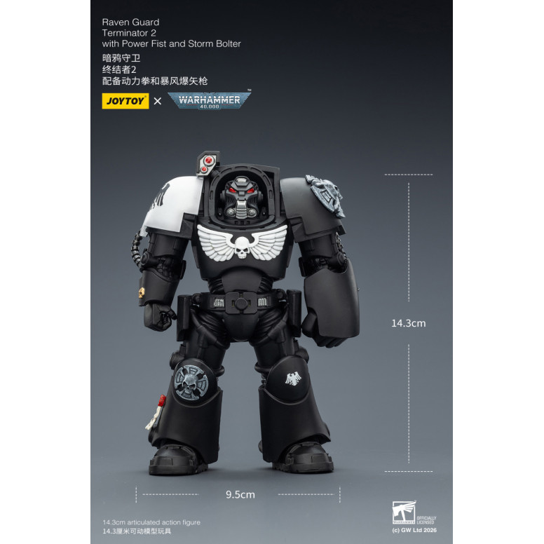 JoyToy Space Marines - Guardia Corvo - Terminator 2 con Power Fist e Storm Bolter 1/18 - Warhammer 40k