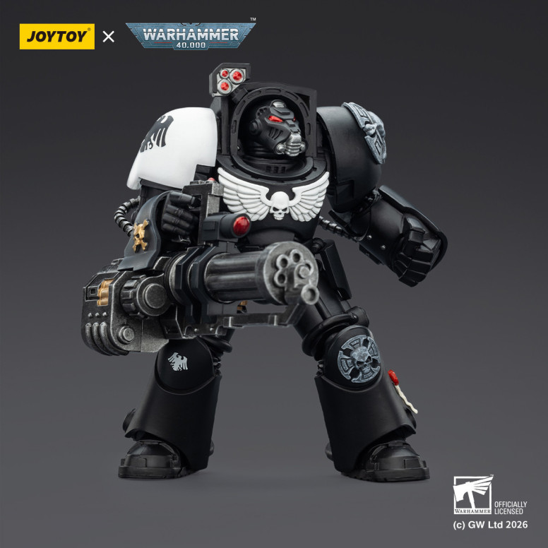 JoyToy Space Marines - Guardia Corvo - Terminator 3 con Pugno di Potenza e Cannone d'Assalto 1/18 - Warhammer 40k