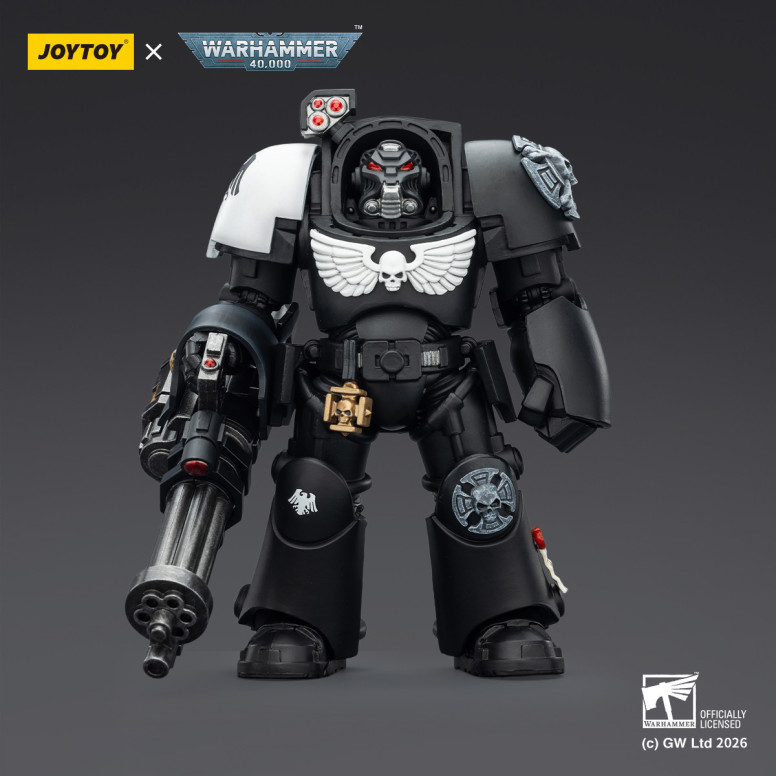 JoyToy Space Marines - Guardia Corvo - Terminator 3 con Pugno di Potenza e Cannone d'Assalto 1/18 - Warhammer 40k