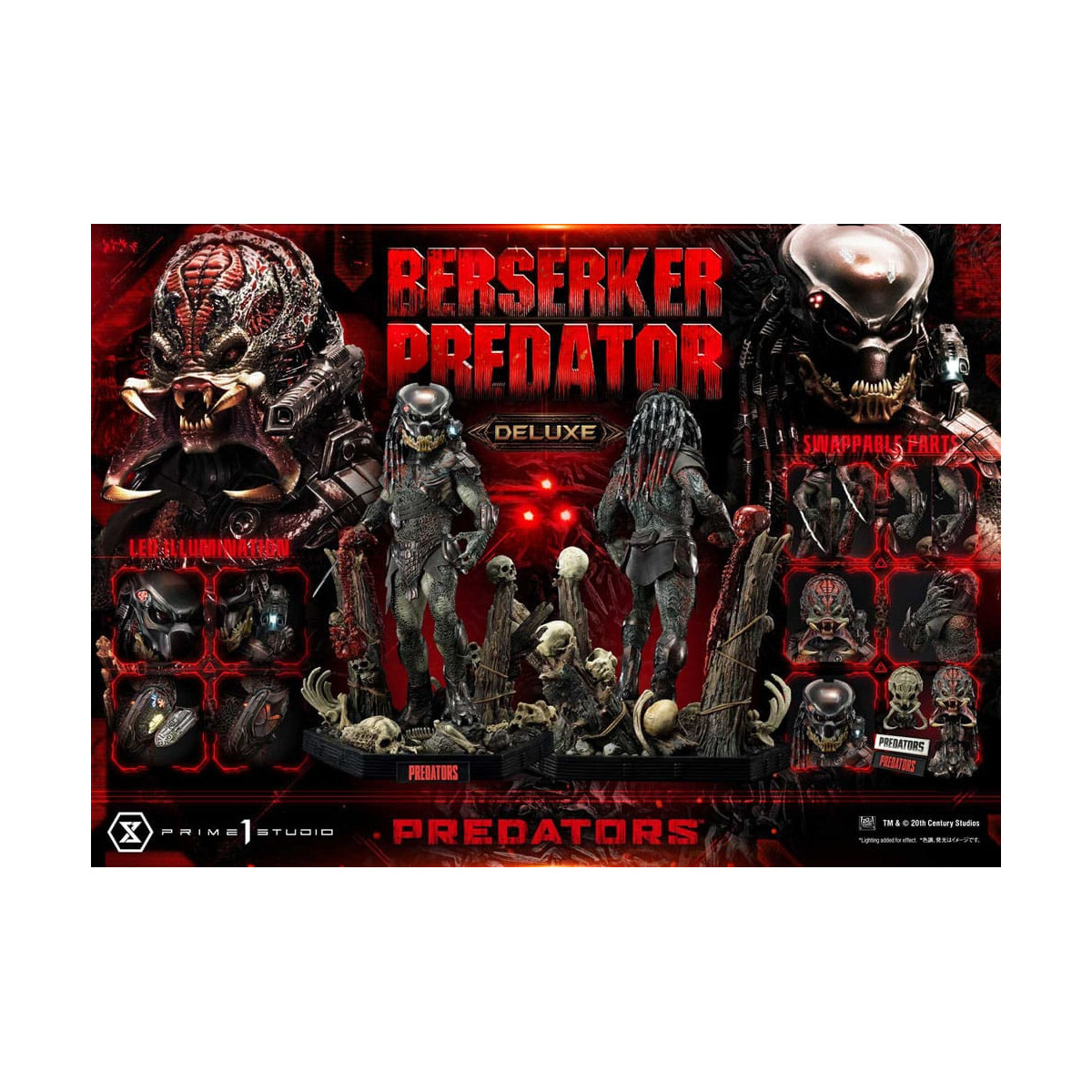 Prime 1 Studio - Predators - Berserker Predator Deluxe Versione Bonus Premium Masterline Serie 1/3