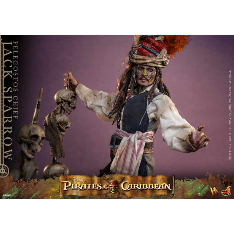 Hot Toys Pirati dei Caraibi - Pelegostos Capo Jack Sparrow MMS 1/6 - Forziere dell'Uomo Morto