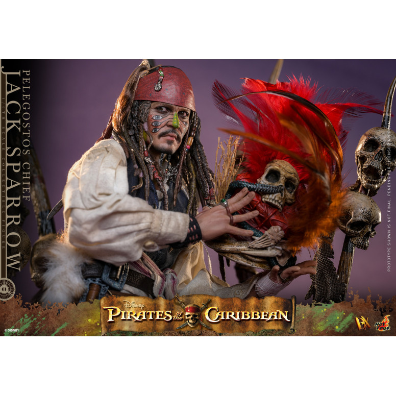 Hot Toys Pirati dei Caraibi - Pelegostos Capo Jack Sparrow MMS 1/6 - Forziere dell'Uomo Morto