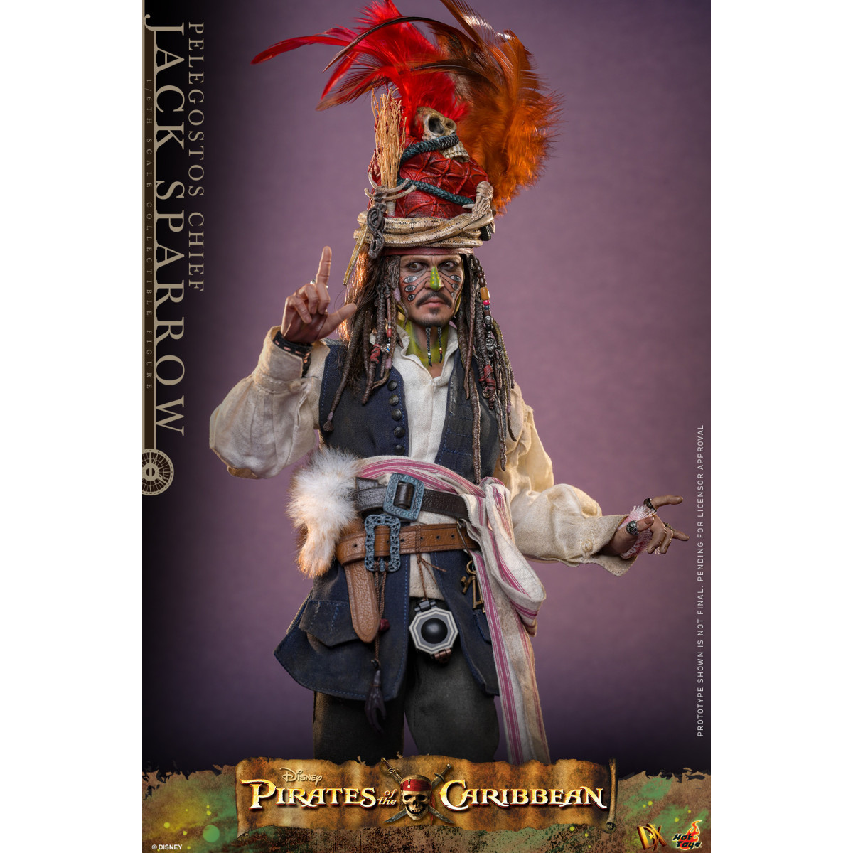 Hot Toys Pirati dei Caraibi - Pelegostos Capo Jack Sparrow MMS 1/6 - Forziere dell'Uomo Morto