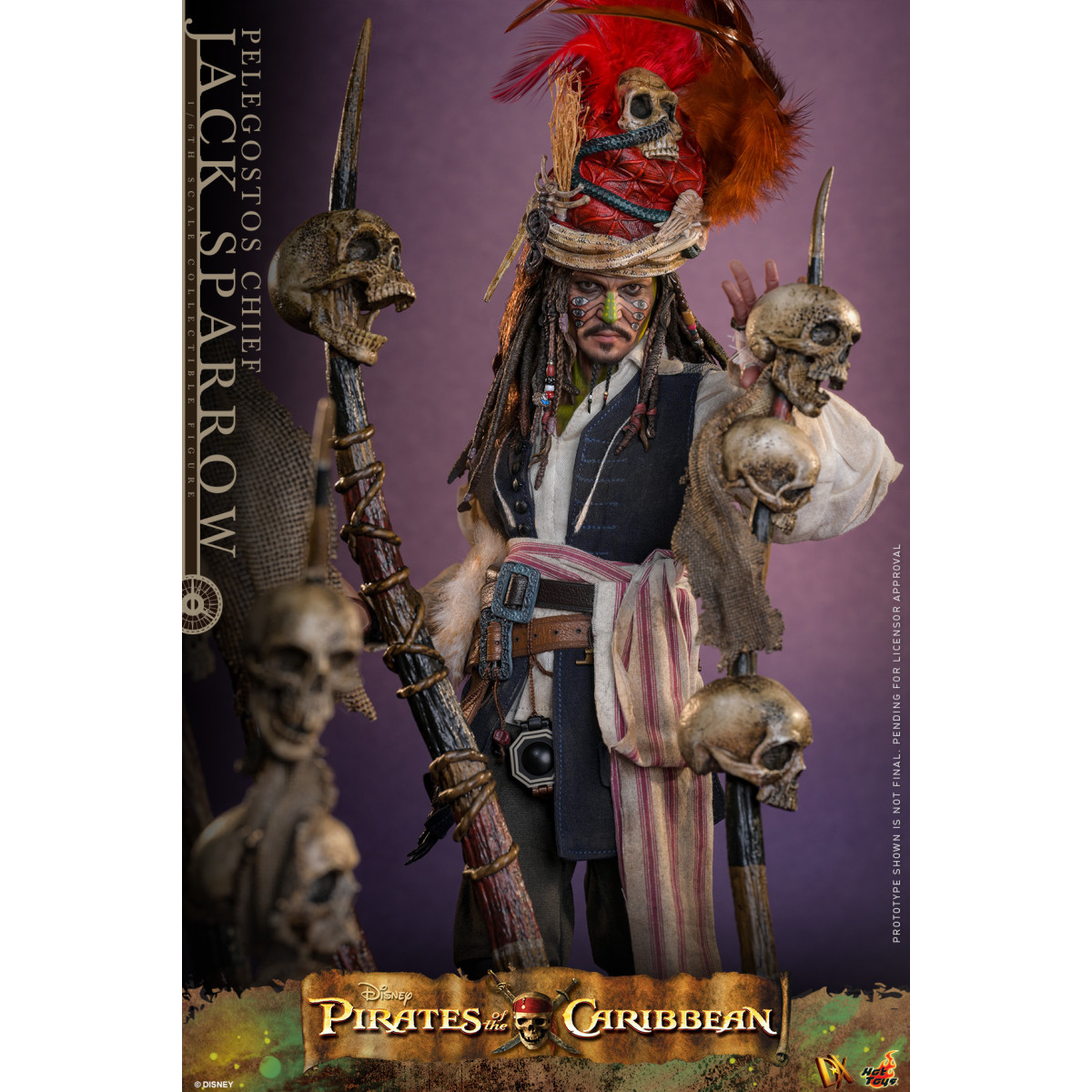 Hot Toys Pirati dei Caraibi - Pelegostos Capo Jack Sparrow MMS 1/6 - Forziere dell'Uomo Morto