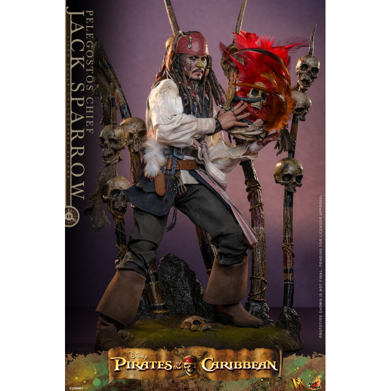 Hot Toys Pirati dei Caraibi - Pelegostos Capo Jack Sparrow MMS 1/6 - Forziere dell'Uomo Morto