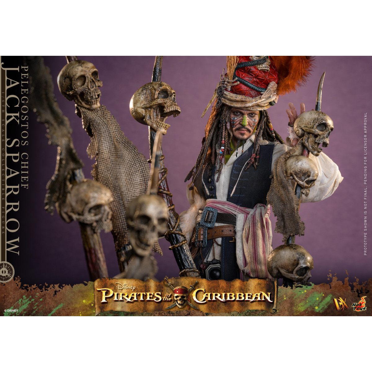Hot Toys Pirati dei Caraibi - Pelegostos Capo Jack Sparrow MMS 1/6 - Forziere dell'Uomo Morto
