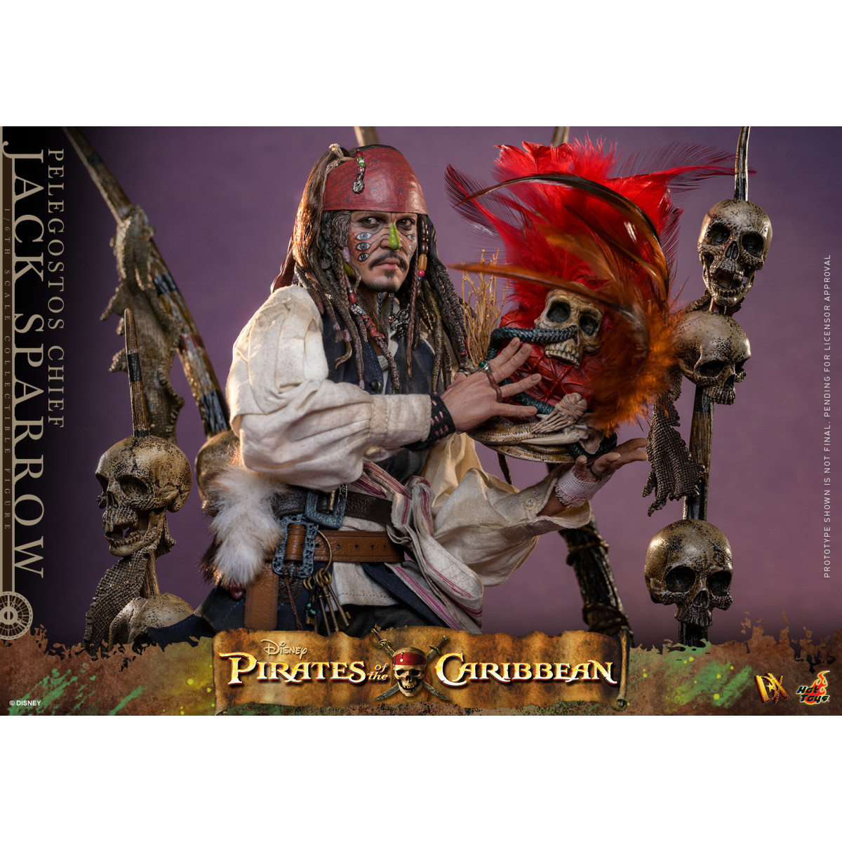 Hot Toys Pirati dei Caraibi - Pelegostos Capo Jack Sparrow MMS 1/6 - Forziere dell'Uomo Morto