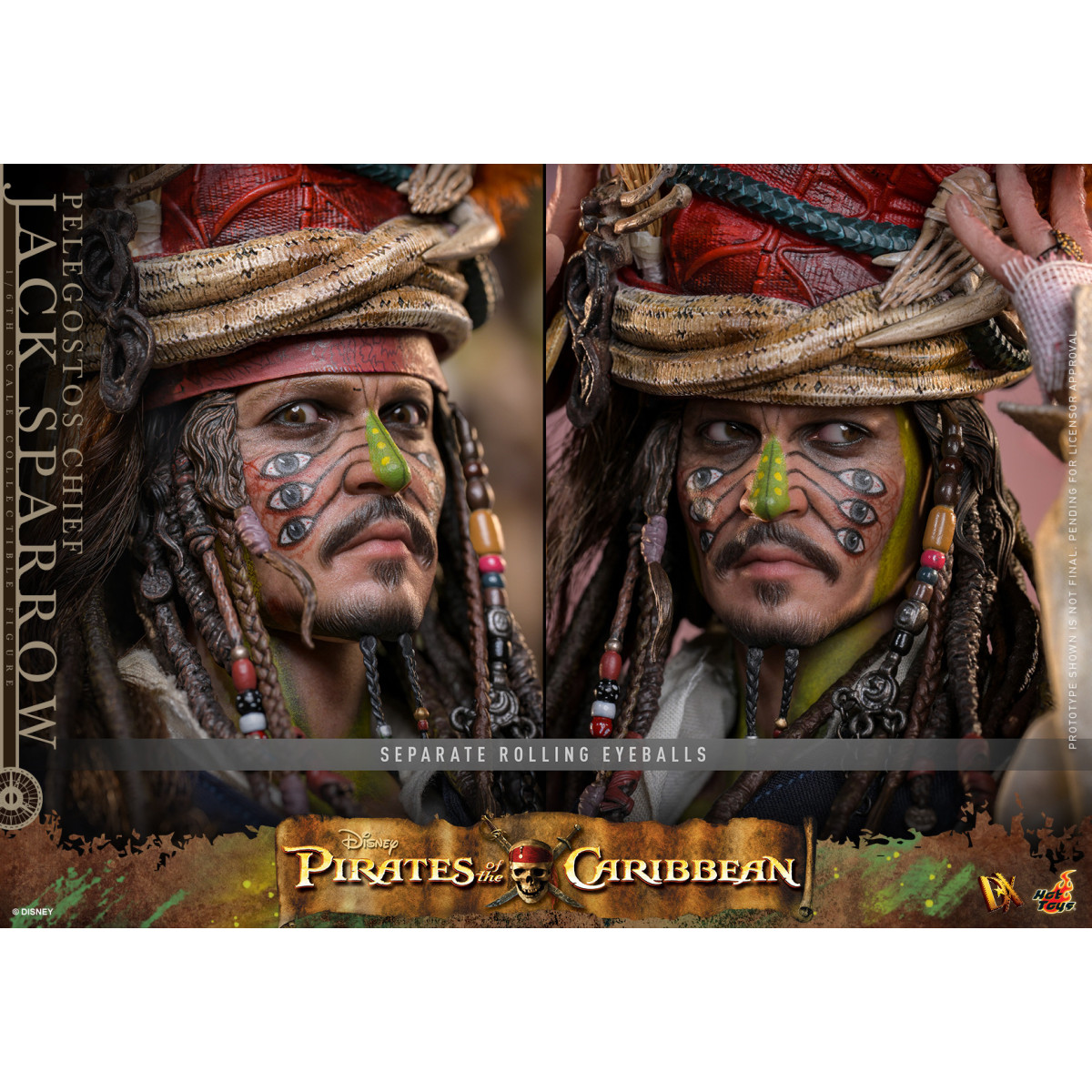 Hot Toys Pirati dei Caraibi - Pelegostos Capo Jack Sparrow MMS 1/6 - Forziere dell'Uomo Morto