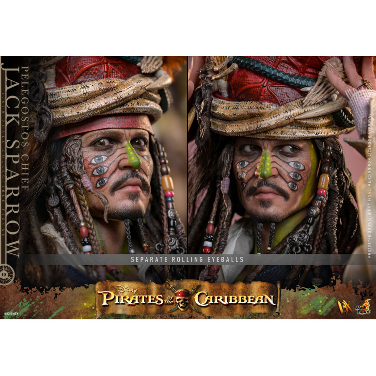 Hot Toys Pirati dei Caraibi - Pelegostos Capo Jack Sparrow MMS 1/6 - Forziere dell'Uomo Morto