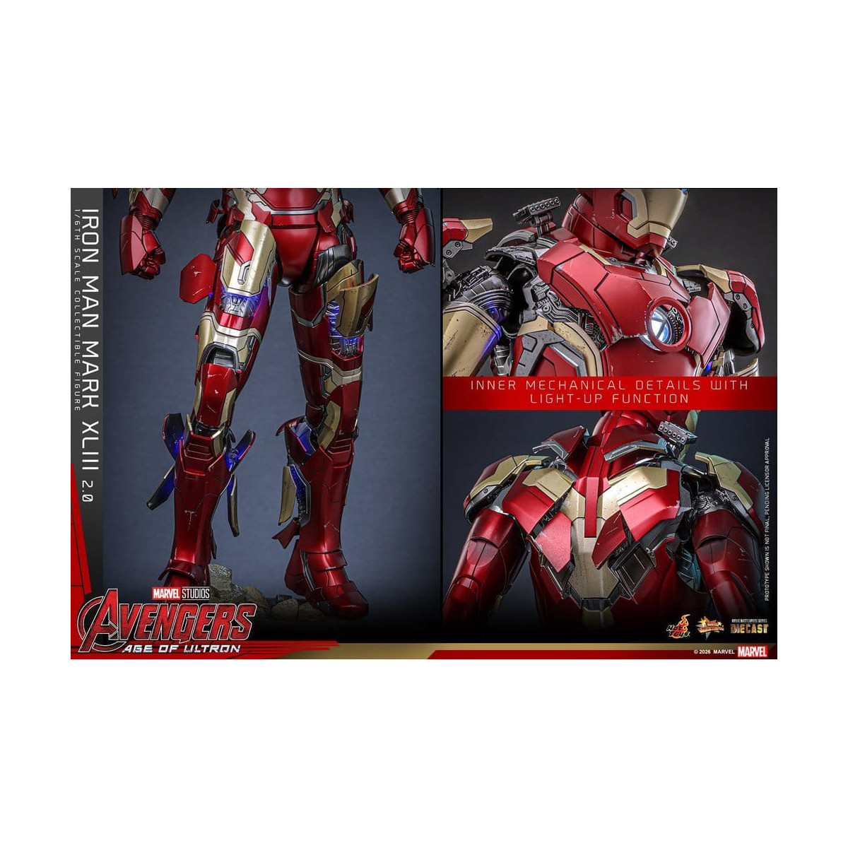 Hot Toys Iron Man Avengers 2 Age of Ultron - Iron Man Mark XLIII (2.0) Die Cast MMS 1/6