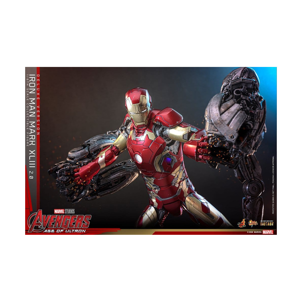 Hot Toys Iron Man Avengers 2 Age of Ultron - Iron Man Mark XLIII (2.0) Versione Deluxe Die Cast MMS 1/6