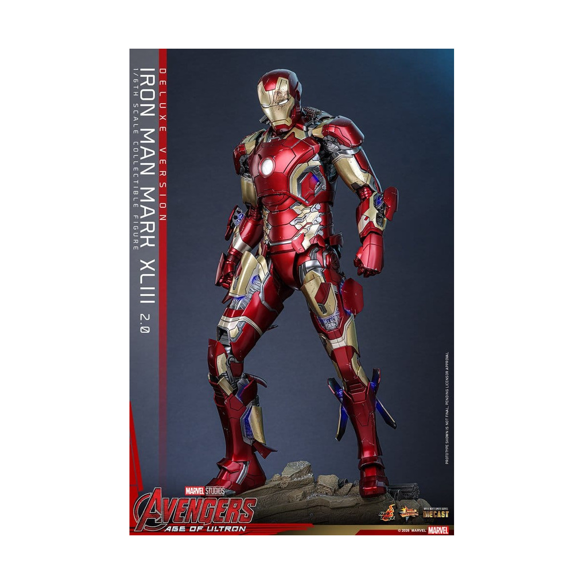 Hot Toys Iron Man Avengers 2 Age of Ultron - Iron Man Mark XLIII (2.0) Versione Deluxe Die Cast MMS 1/6
