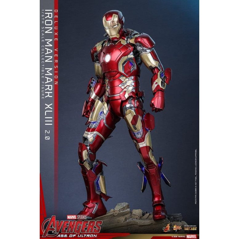 Hot Toys Iron Man Avengers 2 Age of Ultron - Iron Man Mark XLIII (2.0) Versione Deluxe Die Cast MMS 1/6