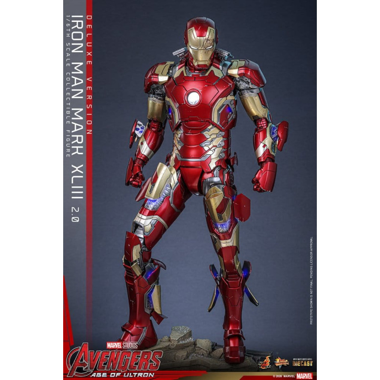 Hot Toys Iron Man Avengers 2 Age of Ultron - Iron Man Mark XLIII (2.0) Versione Deluxe Die Cast MMS 1/6