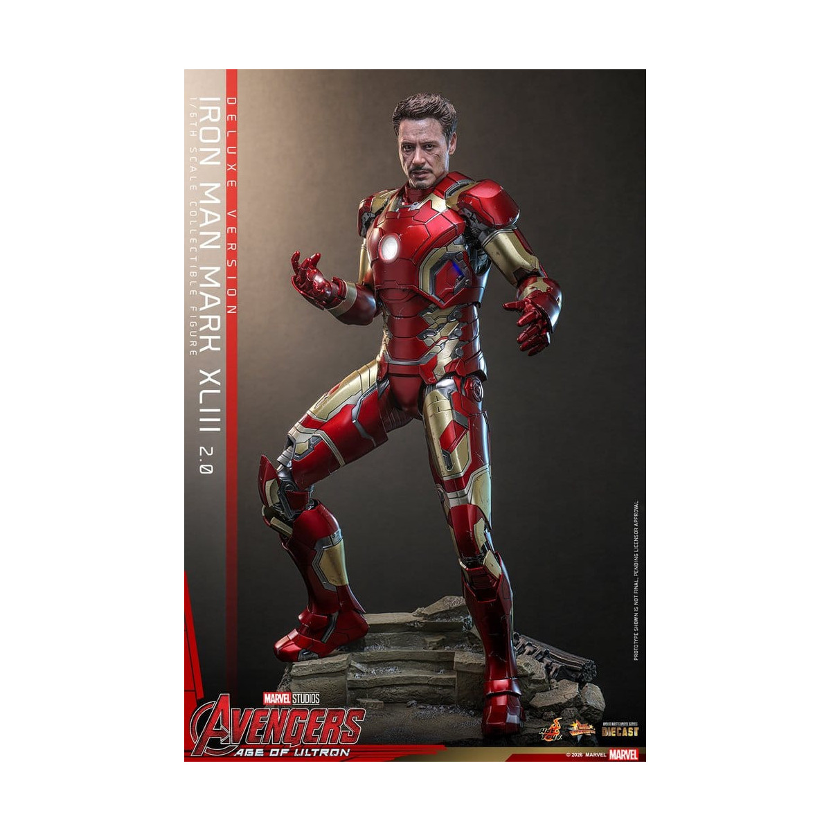 Hot Toys Iron Man Avengers 2 Age of Ultron - Iron Man Mark XLIII (2.0) Versione Deluxe Die Cast MMS 1/6