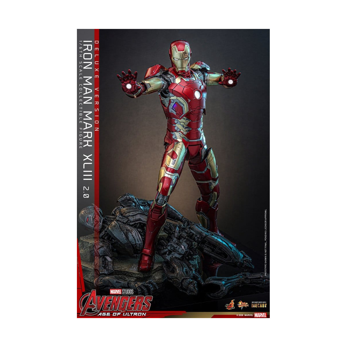 Hot Toys Iron Man Avengers 2 Age of Ultron - Iron Man Mark XLIII (2.0) Versione Deluxe Die Cast MMS 1/6
