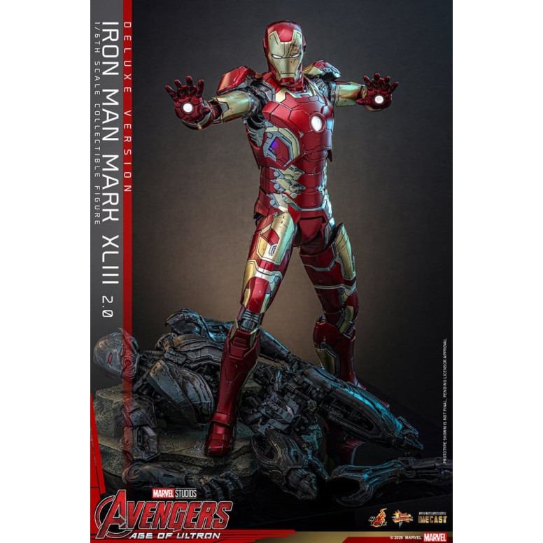 Hot Toys Iron Man Avengers 2 Age of Ultron - Iron Man Mark XLIII (2.0) Versione Deluxe Die Cast MMS 1/6