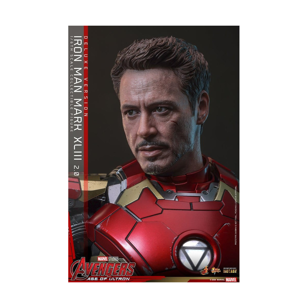 Hot Toys Iron Man Avengers 2 Age of Ultron - Iron Man Mark XLIII (2.0) Versione Deluxe Die Cast MMS 1/6