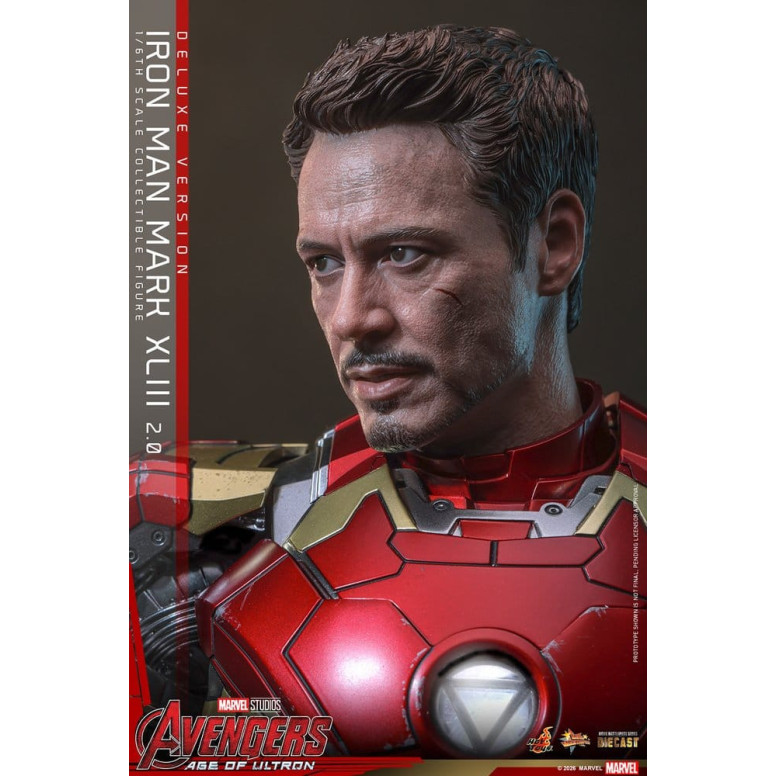Hot Toys Iron Man Avengers 2 Age of Ultron - Iron Man Mark XLIII (2.0) Versione Deluxe Die Cast MMS 1/6